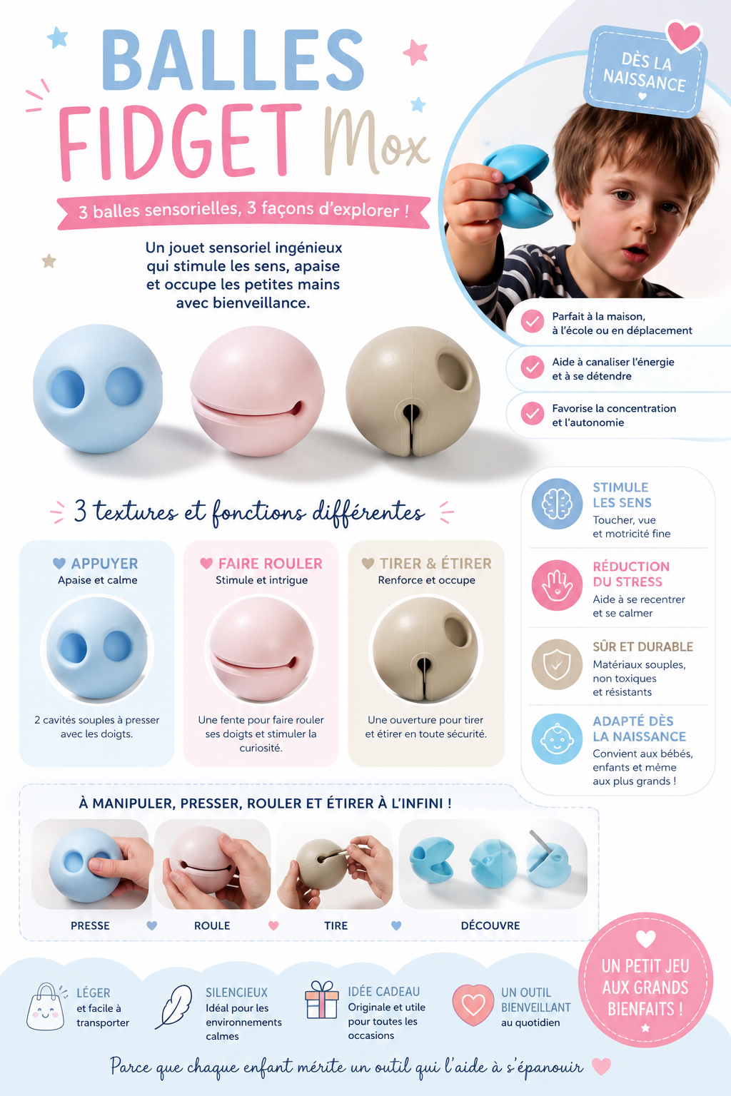 Balles fidget mox