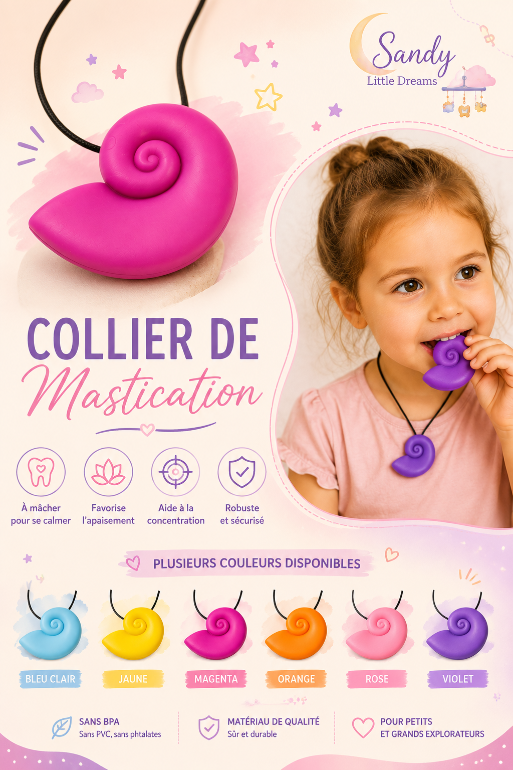 đ Collier de mastication â Coquillage