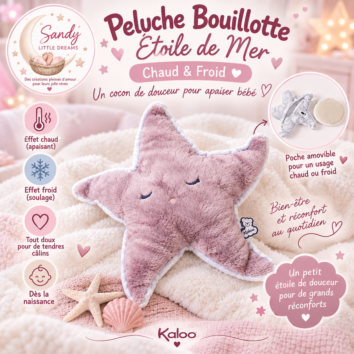 🩷 Peluche Bouillotte Étoile de Mer