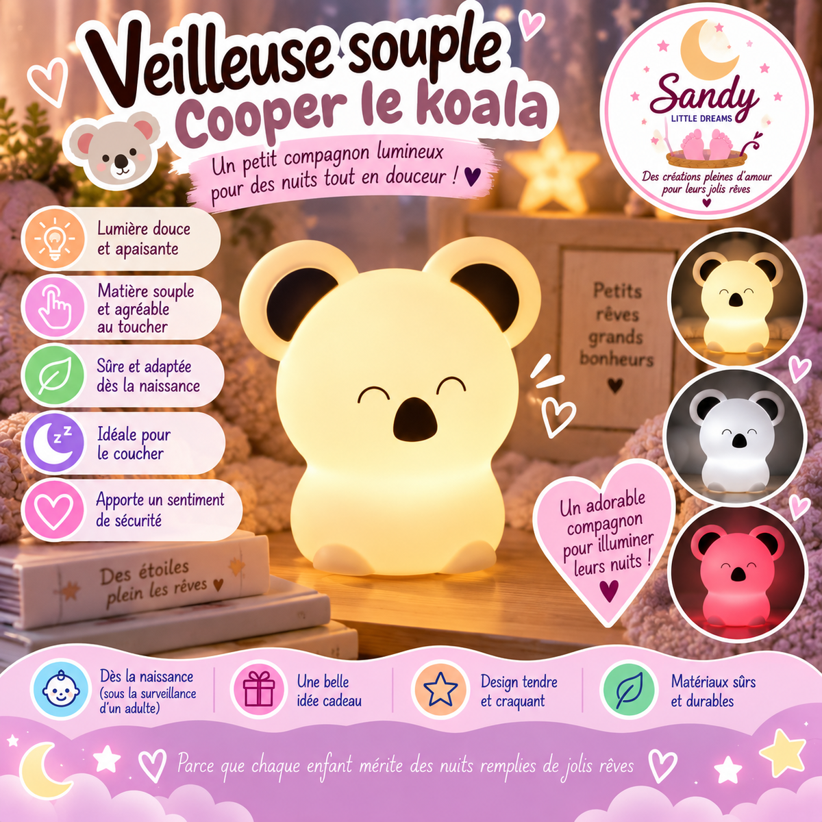 🐨 Veilleuse souple Cooper le Koala 🌙
