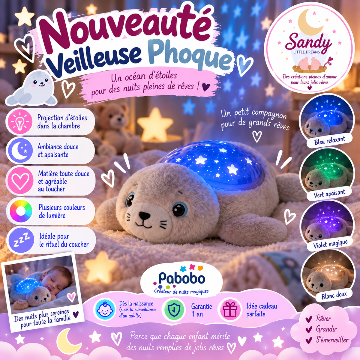 🦭 Veilleuse Phoque PABOBO 🌙
