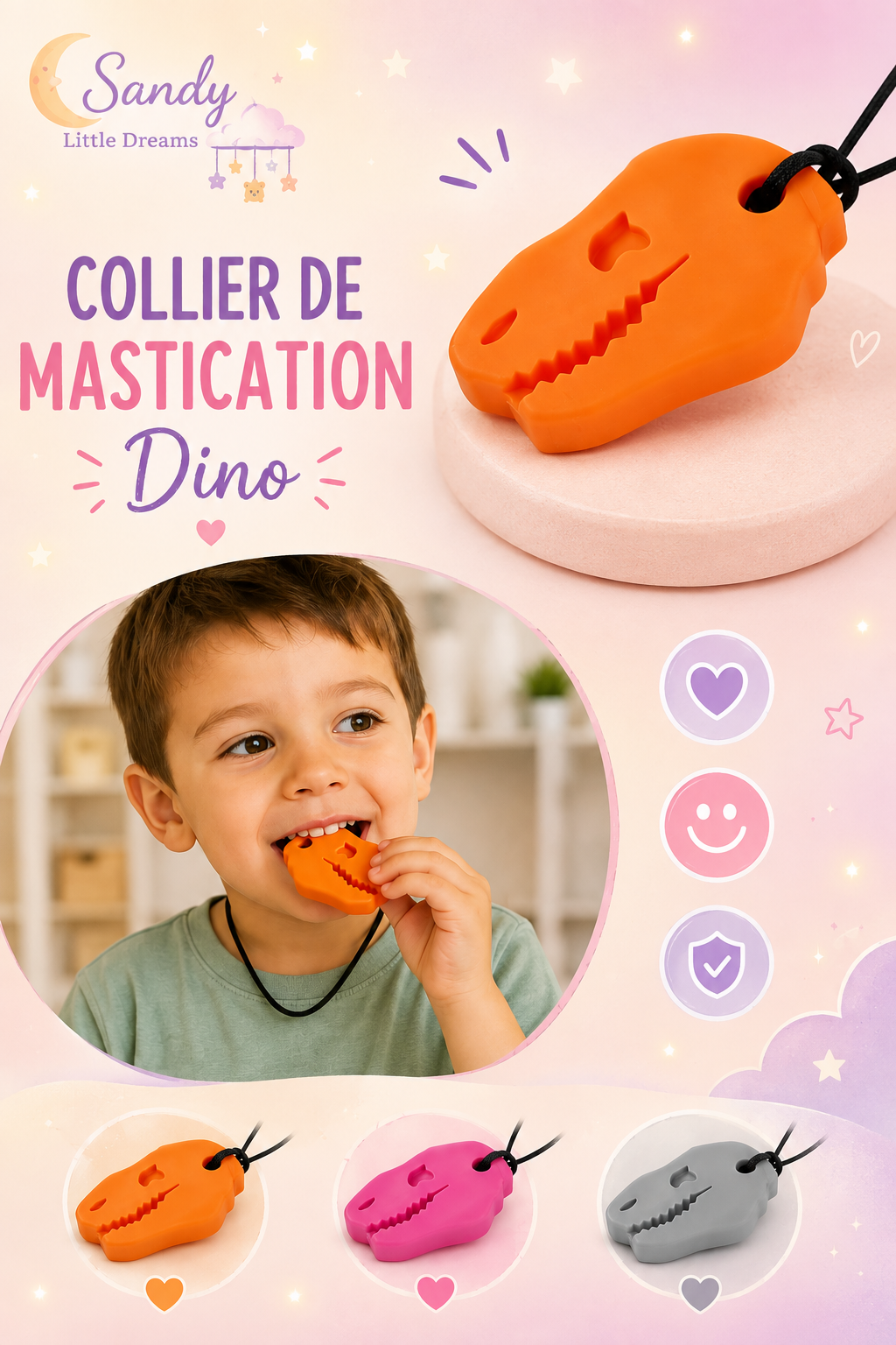 🦖 Collier de mastication Dino