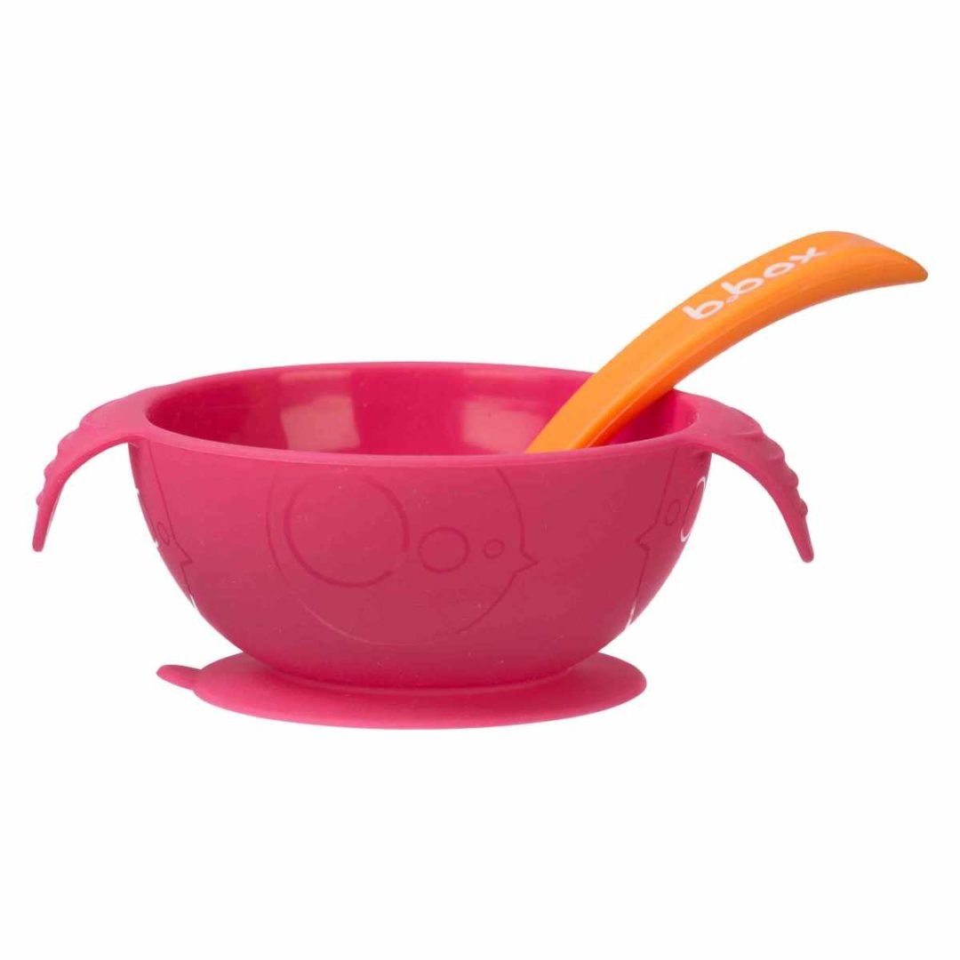 Bol enfant avec ventouse et cuillère en silicone – 3 coloris