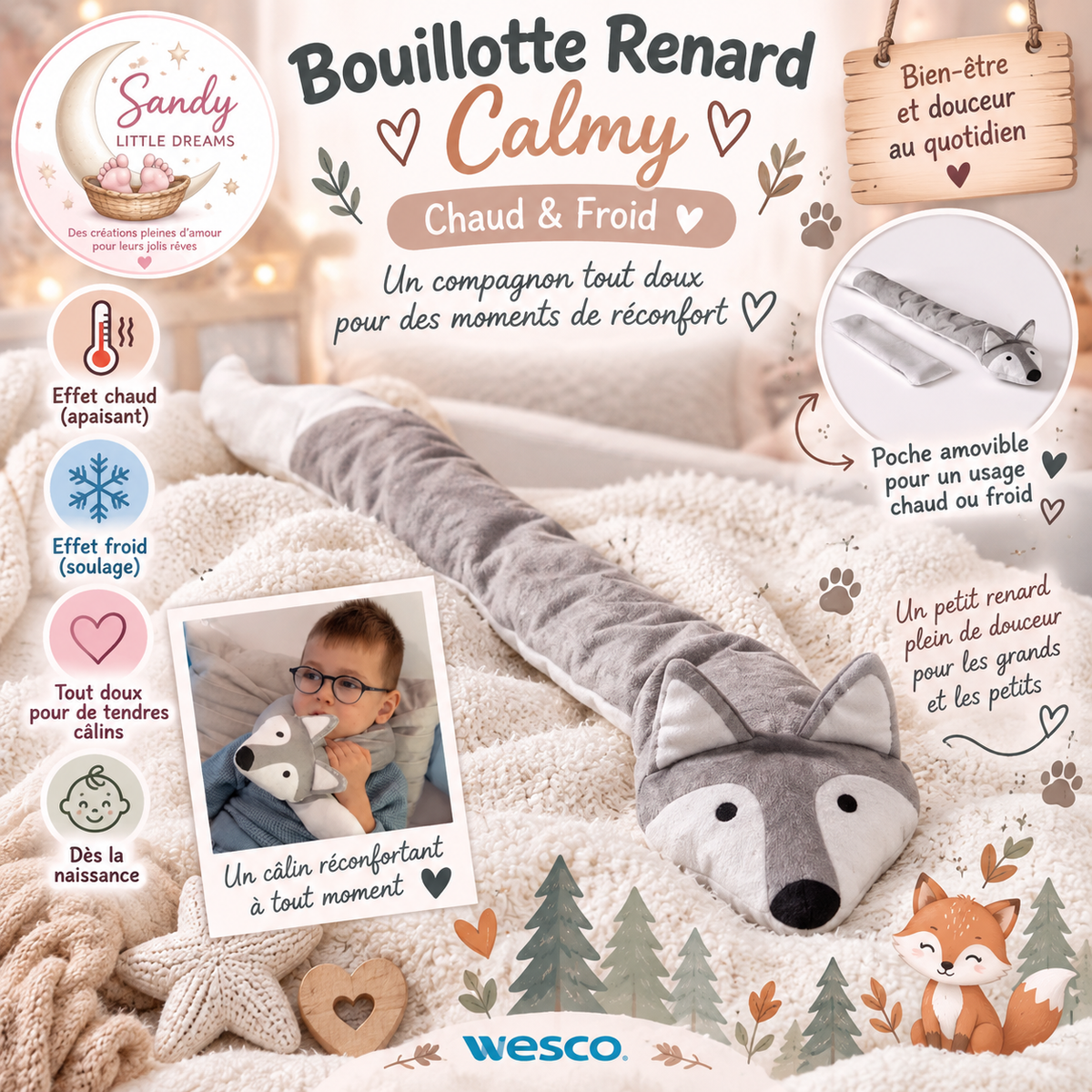 🦊 Bouillotte Renard Calmy