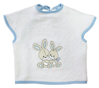 Grand Bavoir 2 lapins - Bleu