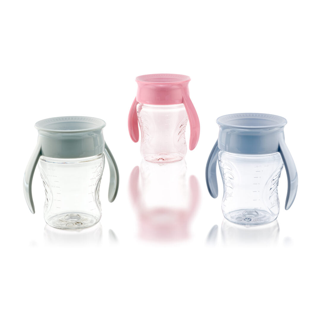 Tasse d’apprentissage bébé 360° (207 ml) anti-renversement – 3 coloris