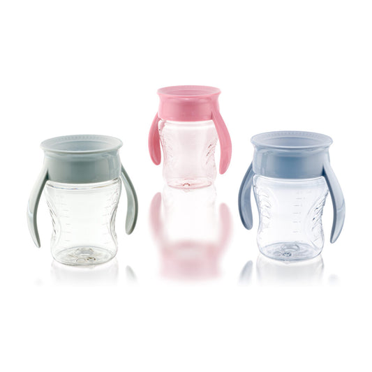Tasse d’apprentissage bébé 360° (207 ml) anti-renversement – 3 coloris