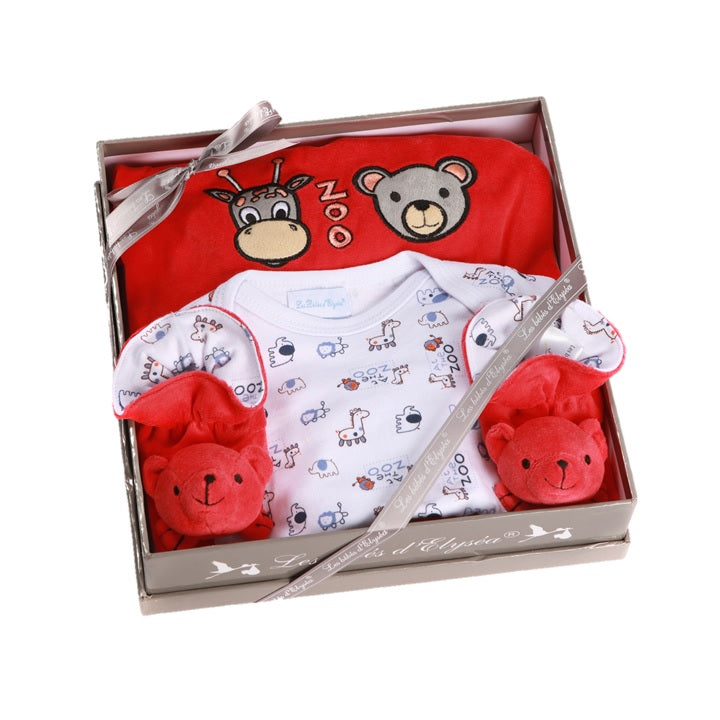 Coffret naissance zoo rouge