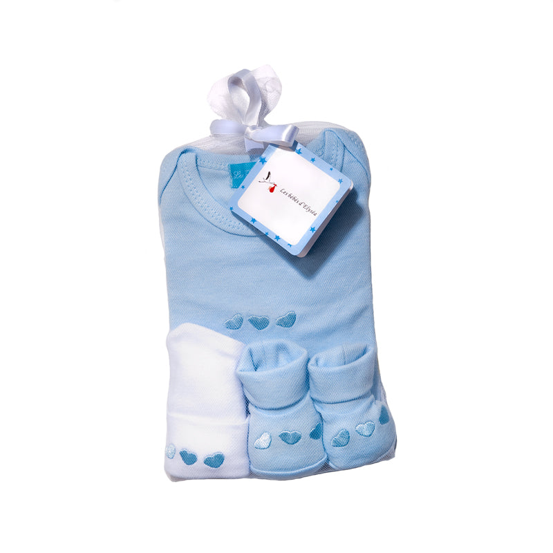 Ballotin 3 pieces bleu ciel