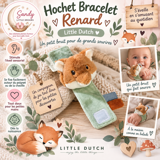 🦊 Hochet Bracelet Renard