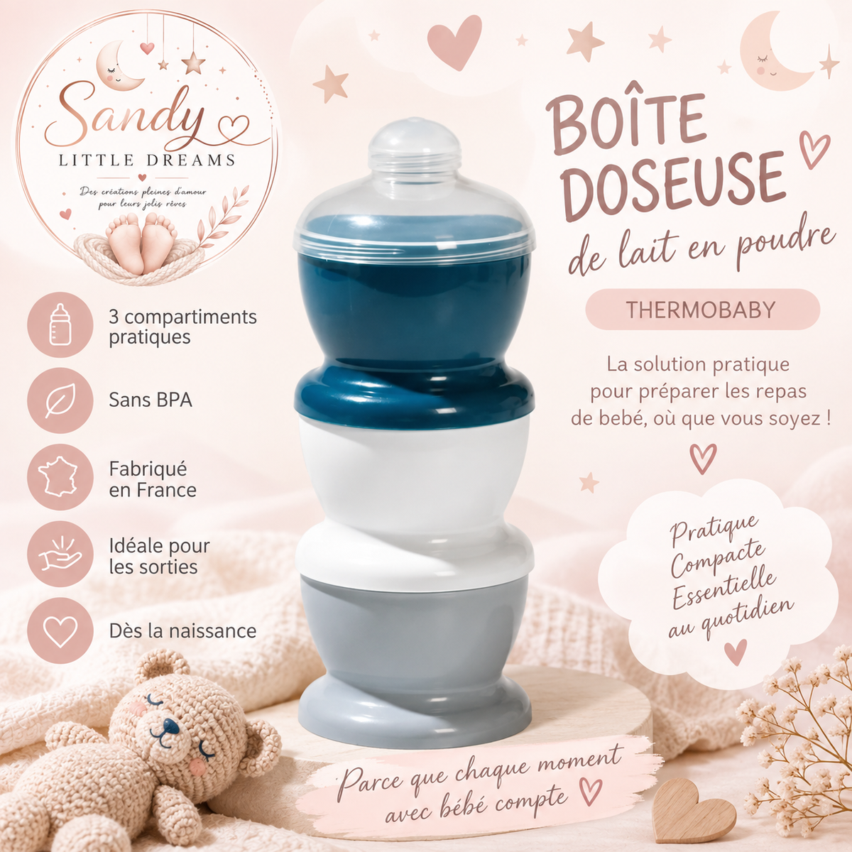 Boîte doseuse de lait en poudre Thermobaby