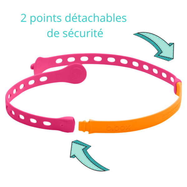 Attache bébé en silicone anti-chutes d’objets – 2 coloris