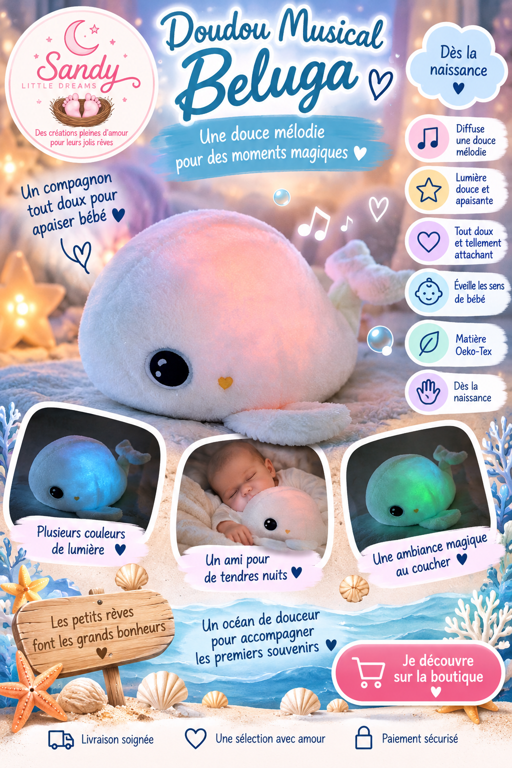 🐋 Doudou musical Béluga
