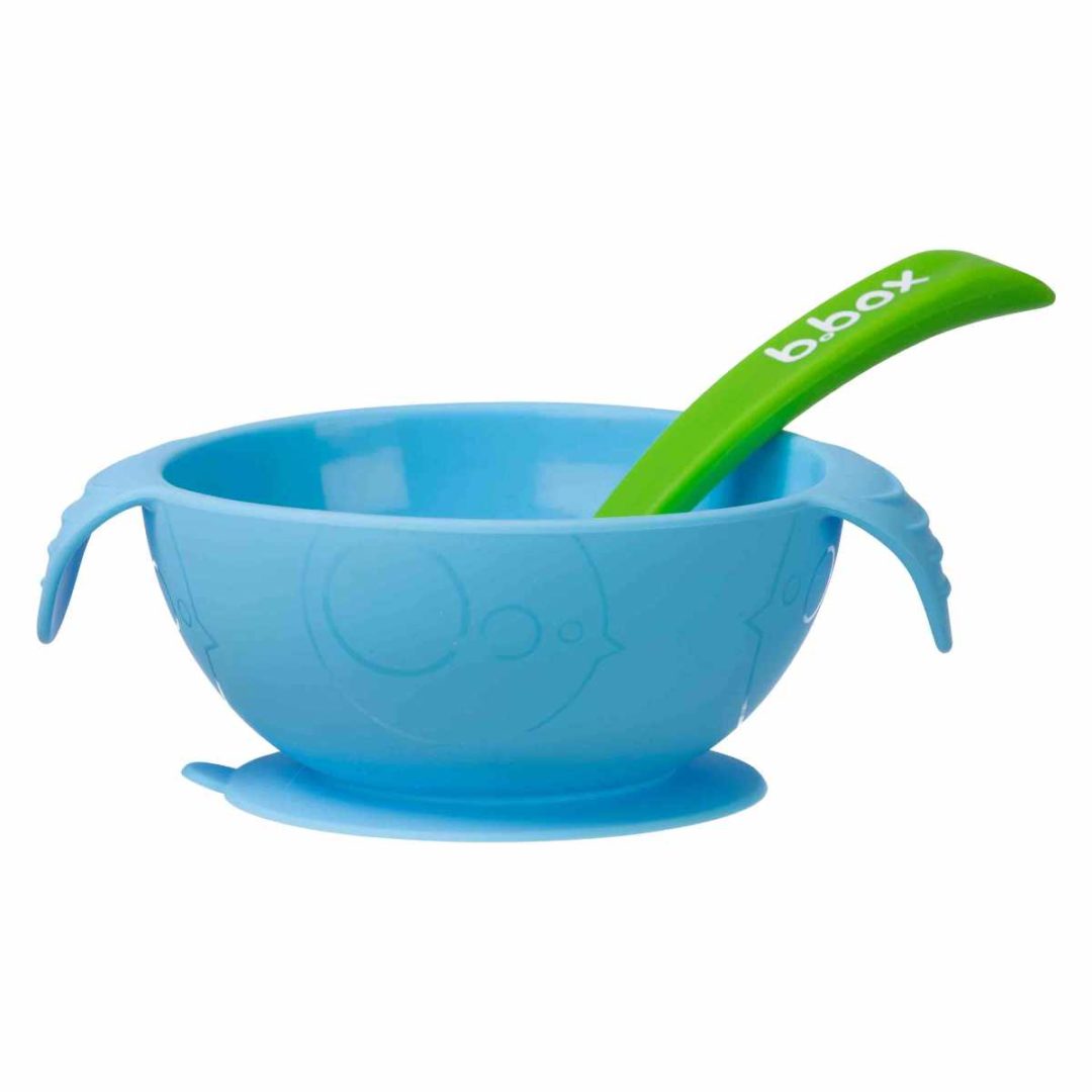 Bol enfant avec ventouse et cuillère en silicone – 3 coloris