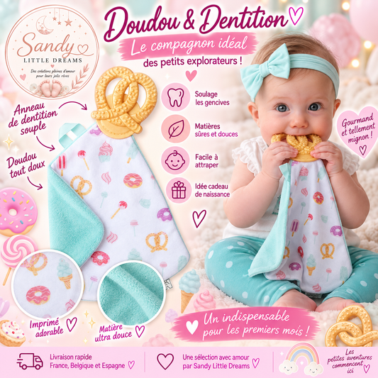 🥨 Doudou & Anneau de Dentition Bretzel