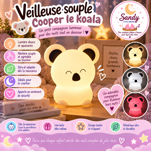 🐨 Veilleuse souple Cooper le Koala 🌙