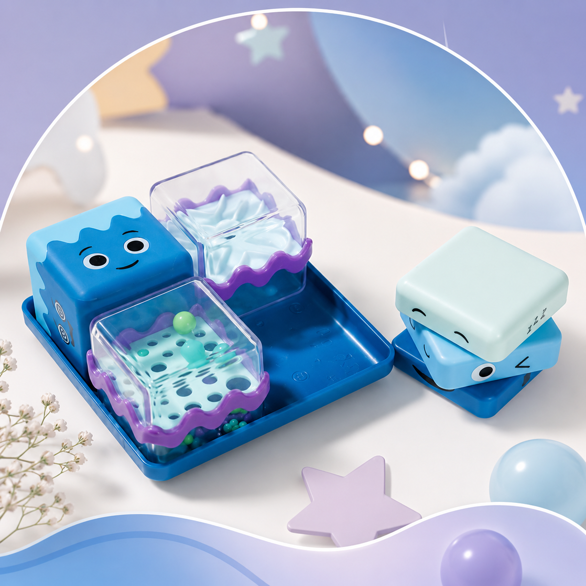💙 Set de 4 cubes sensoriels calmants